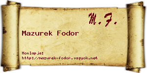 Mazurek Fodor névjegykártya